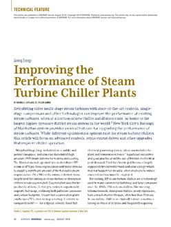 Saving Energy: Improving the Performance of Steam Turbine Chiller Plants