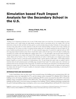 KC-19-C004 — Simulation based Fault Impact Analysis for the Secondary School in the U.S.