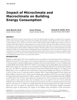 KC-19-C015 — Impact of Microclimate and Macroclimate on Building Energy Consumption