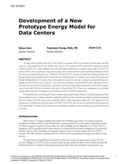 KC-19-C001 — Development of a New Prototype Energy Model for Data Centers