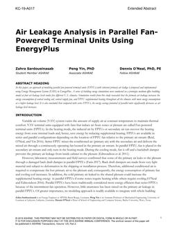 KC-19-A017 — Air Leakage Analysis in Parallel Fan-Powered Terminal Units Using EnergyPlus