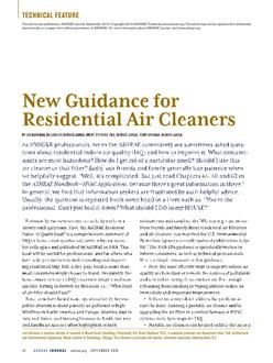 New Guidance for Residential Air Cleaners