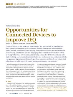 IEQ Applications: Opportunities for Connected Devices to Improve IEQ