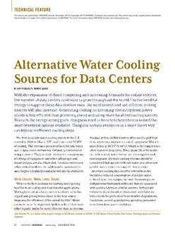 Alternative Water Cooling Sources For Data Centers