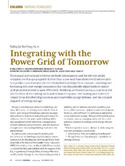 Emerging Technologies: Integrating with the Power Grid of Tomorrow