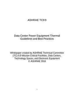 White Paper for Data Center Power Equipment Thermal Guidelines and Best Practices