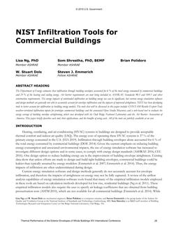 NIST Infiltration Tools for Commercial Buildings