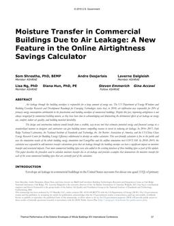 Moisture Transfer in Commercial Buildings Due to Air Leakage: A New Feature in the Online Airtightness Savings Calculator