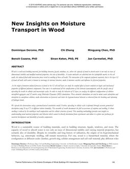 New Insights on Moisture Transport in Wood