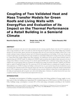 Coupling of Two Validated Heat and Mass Transfer Models for Green Roofs and Living Walls with Energy Plus and Evaluation of its Impact on the Thermal Performance of a Retail Building in a Semiarid Climate