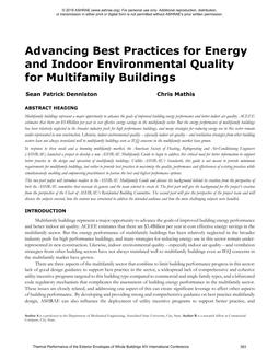 Advancing Best Practices for Energy and Indoor Environmental Quality for Multifamily Buildings