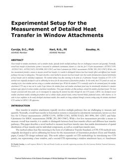 Experimental Setup for the Measurement of Detailed Heat Transfer in Window Attachments