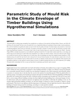 Parametric Study of Mould Risk in the Climate Envelope of Timber Buildings Using Hygrothermal Simulations