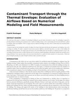 Contaminant Transport through the Thermal Envelope: Evaluation of Airflows Based on Numerical Modeling and Field Measurements