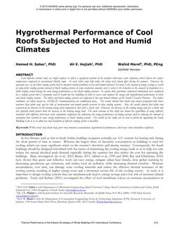 Hygrothermal Performance of Cool Roofs Subjected to Hot and Humid Climates