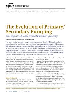 The Evolution of Primary/Secondary Pumping