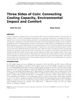 Three Sides of Coin: Connecting Cooling Capacity, Environmental Impact and Comfort