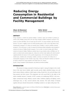 Reducing Energy Consumption in Residential and Commercial Buildings by Facility Management