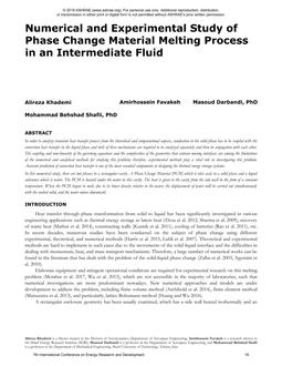 Numerical and Experimental Study of Phase Change Material Melting Process in an Intermediate Fluid