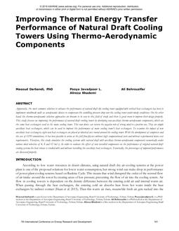 Improving Thermal Energy Transfer Performance of Natural Draft Cooling Towers Using Thermo-Aerodynamic Components