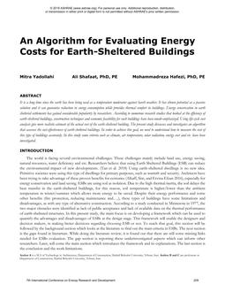 An Algorithm for Evaluating Energy Costs for Earth-Sheltered Buildings