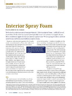 Building Sciences: Interior Spray Foam