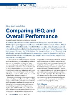 IEQ Applications: Older vs. Newer University Buildings: Comparing IEQ And Overall Performance