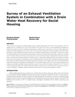 OR-20-C022 — Survey of an Exhaust Ventilation System in Combination with a Drain Water Heat Recovery for Social Housing