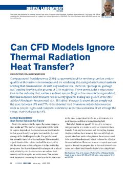 Digital Laboratory: Can CFD Models Ignore Thermal Radiation Heat Transfer?