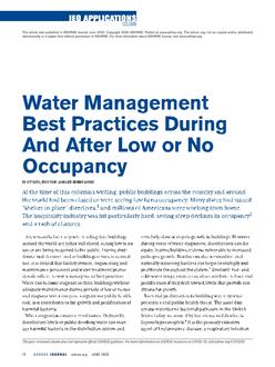 IEQ Applications: Water Management Best Practices During and After Low or No Occupancy