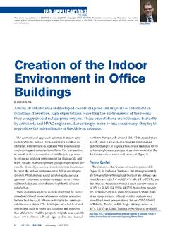 IEQ Applications: Creation of the Indoor Environment in Office Buildings