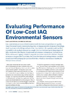 IEQ Applications: Evaluating Performance of Low-Cost IEQ Environmental Sensors