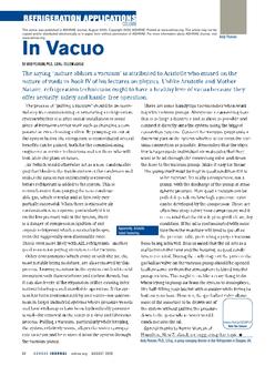 Refrigeration Applications: In Vacuo