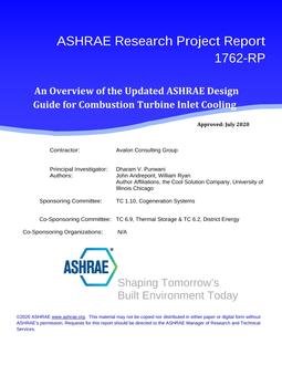 RP-1762 — An Overview of the Updated ASHRAE Design Guide for Combustion Turbine Inlet Cooling