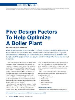 Five Design Factors to Help Optimize a Boiler Plant