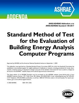 ASHRAE 140-2017 Addenda a