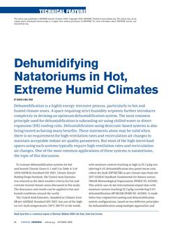 Dehumidifying Natatoriums in Hot, Extreme Humid Climates