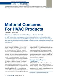 Engineers Notebook: Material Concerns for HVAC Products