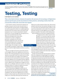 Refrigeration Applications: Testing, Testing