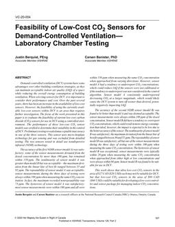 VC-20-004 — Feasibility of Low-Cost CO2 Sensors for Demand-Controlled Ventilation–Laboratory Chamber Testing