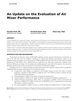 VC-20-A006 — An Update on the Evaluation of Air Mixer Performance