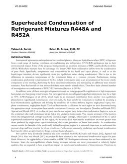 VC-20-A002 — Superheated Condensation of Refrigerant Mixtures R448A and R452A