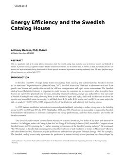 VC-20-C011 — Energy Efficiency and the Swedish Catalog House