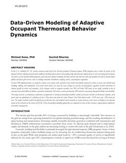 VC-20-C012 — Data-Driven Modeling of Adaptive Occupant Thermostat Behavior Dynamics