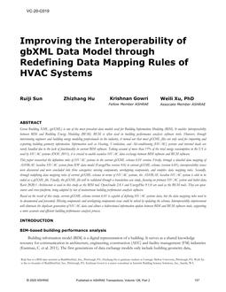 VC-20-C019 — Improving the Interoperability of gbXML Data Model through Redefining Data Mapping Rules of HVAC Systems