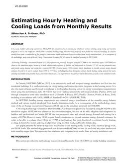 VC-20-C020 — Estimating Hourly Heating and Cooling Loads from Monthly Results