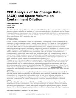 VC-20-C048 — CFD Analysis of Air Change Rate (ACR) and Space Volume on Contaminant Dilution