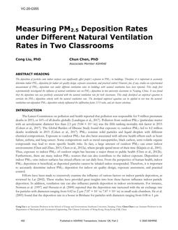 VC-20-C055 — Measuring PM2.5 Deposition Rates under Different Natural Ventilation Rates in Two Classrooms