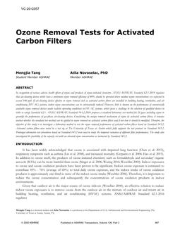 VC-20-C057 — Ozone Removal Tests for Activated Carbon Filters