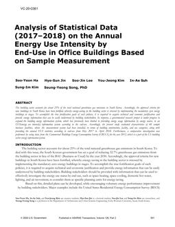 VC-20-C061 — Analysis of Statistical Data (2017- 2018) on the Annual Energy Use Intensity by End-Use in Office Buildings Based on Sample Measurement